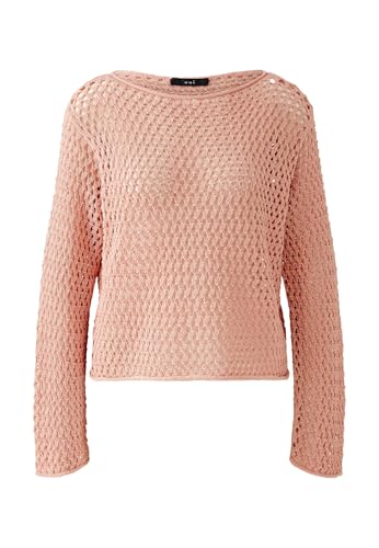 Oui Damen Pullover Baumwollmischung lässig geschnitten Uni Freizeit U-Boot-Ausschnitt ohne Kragen Baumwollmischung von Oui
