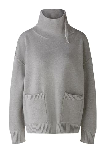 Oui Damen Pullover Baumwollmischung oversized geschnitten Uni von Oui