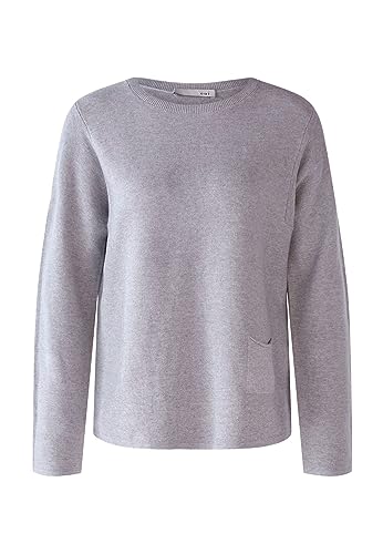 Oui Damen Pullover Keiko 100% Bio-Baumwolle lässig geschnitten Uni Freizeit, Lounge/Homewear Rundhals ohne Kragen Baumwolle von Oui