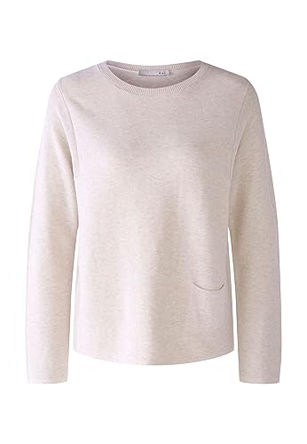 Oui Damen Pullover Keiko 100% Bio-Baumwolle lässig geschnitten Uni Freizeit, Lounge/Homewear Rundhals ohne Kragen Baumwolle von Oui