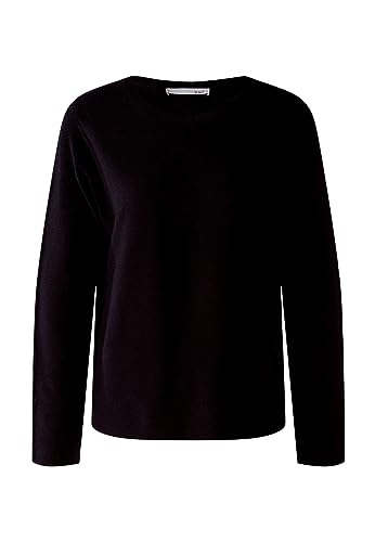 Oui Damen Pullover Keiko 100% Bio-Baumwolle lässig geschnitten Uni Freizeit, Lounge/Homewear Rundhals ohne Kragen Baumwolle von Oui