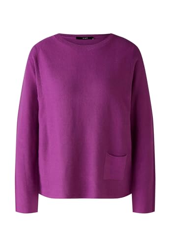 Oui Damen Pullover Keiko 100% Bio-Baumwolle lässig geschnitten Uni Freizeit, Lounge/Homewear Rundhals ohne Kragen Baumwolle von Oui