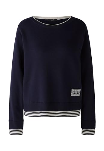 Oui Damen Pullover LEEZA reine Baumwolle lässig geschnitten Uni von Oui