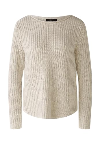 Oui Damen Pullover NAOLIN Baumwollmischung gerade geschnitten Uni Freizeit Rundhals ohne Kragen Baumwollmischung von Oui