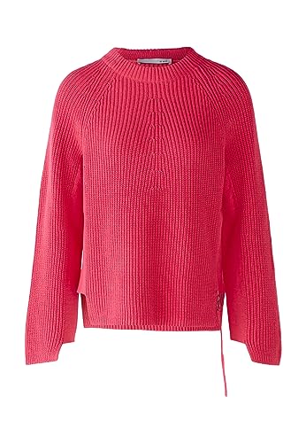 Oui Damen Pullover Rubi mit Reißverschluss gerade geschnitten Uni Lounge/Homewear, Freizeit Rundhals Blende Baumwolle von Oui