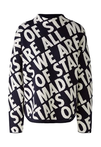 Oui Damen Pullover Viskosemischung lässig geschnitten Wording von Oui