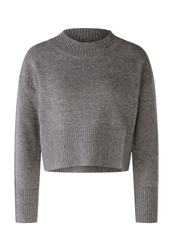 Oui Damen Pullover Wollmischung Boxy geschnitten Uni Freizeit Rundhals Stehkragen Wollmischung von Oui