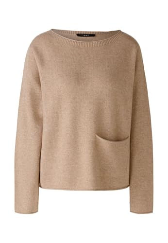 Oui Damen Pullover Wollmischung Oversized geschnitten Uni Freizeit U-Boot-Ausschnitt ohne Kragen Wollmischung von Oui