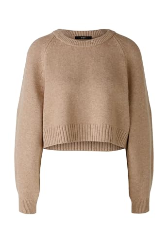 Oui Damen Pullover Wollmischung lässig geschnitten Uni Freizeit Rundhals Blende Wollmischung von Oui
