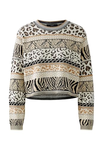 Oui Damen Pullover lässig geschnitten Animalprint von Oui