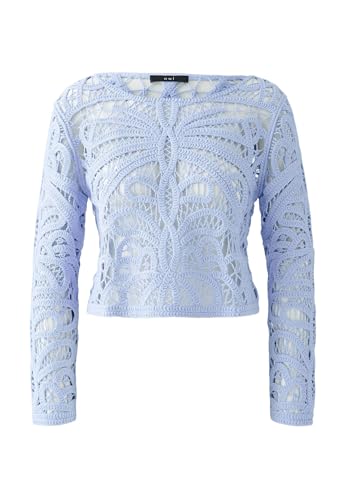 Oui Damen Pullover reine Baumwolle schmal geschnitten Floral von Oui