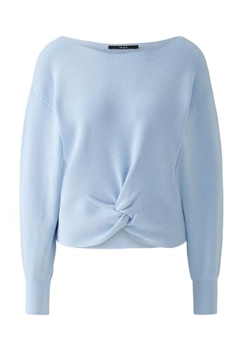 Oui Damen Pullover schmal geschnitten Uni Freizeit U-Boot-Ausschnitt ohne Kragen Viskosemischung von Oui