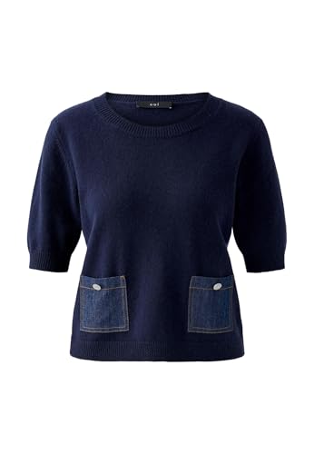 Oui Damen Pullover schmal geschnitten Uni von Oui