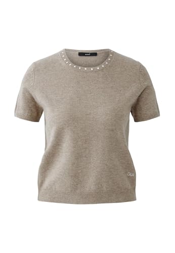 Oui Damen Pullover schmal geschnitten Uni von Oui