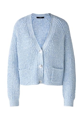Oui Damen Strickjacke LAFONYA Baumwollmischung lässig geschnitten Uni Freizeit V-Ausschnitt Blende Baumwollmischung von Oui