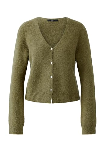 Oui Damen Strickjacke schmal geschnitten Uni von Oui
