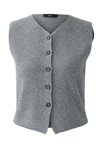 Oui Damen Strickweste schmal geschnitten Uni von Oui