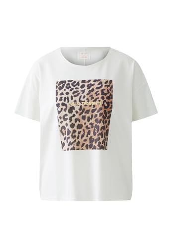 Oui Damen T-Shirt 100% Bio-Baumwolle Oversized geschnitten Platziertes Motiv von Oui