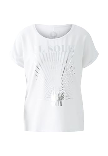 Oui Damen T-Shirt Baumwoll- Modalmischung lässig geschnitten Platziertes Motiv von Oui