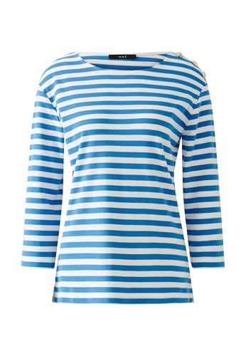 Oui Damen T-Shirt SUNALA Reine Baumwolle gerade geschnitten Gestreift von Oui