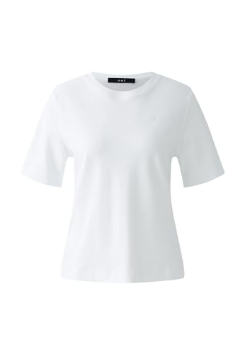 Oui Damen T-Shirt SVEHA Reine Baumwolle gerade geschnitten Uni von Oui