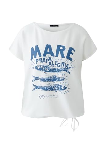 Oui Damen T-Shirt lässig geschnitten Platziertes Motiv von Oui