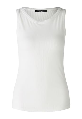 Oui Damen Top FILIZ elastische Viskoserippe schmal geschnitten Uni von Oui