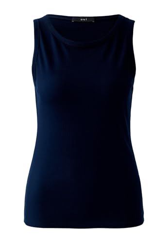 Oui Damen Top FILIZ elastische Viskoserippe schmal geschnitten Uni von Oui