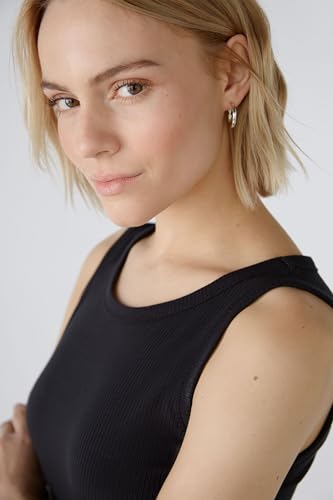 Oui Damen Top FILIZ elastische Viskoserippe schmal geschnitten Uni von Oui