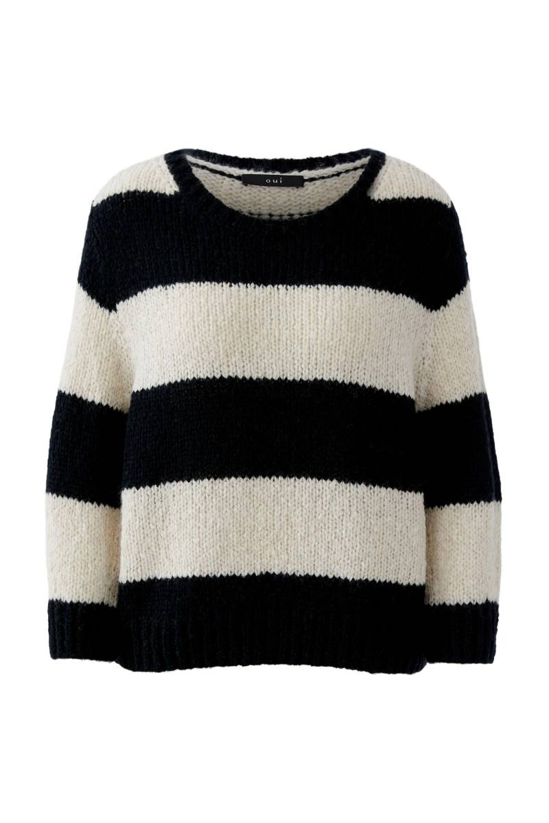 Oui - ESMY Pullover black camel - Gr. - 38 von Oui