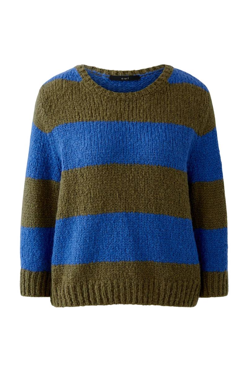 Oui - ESMY Pullover khaki blue - Gr. - 38 von Oui