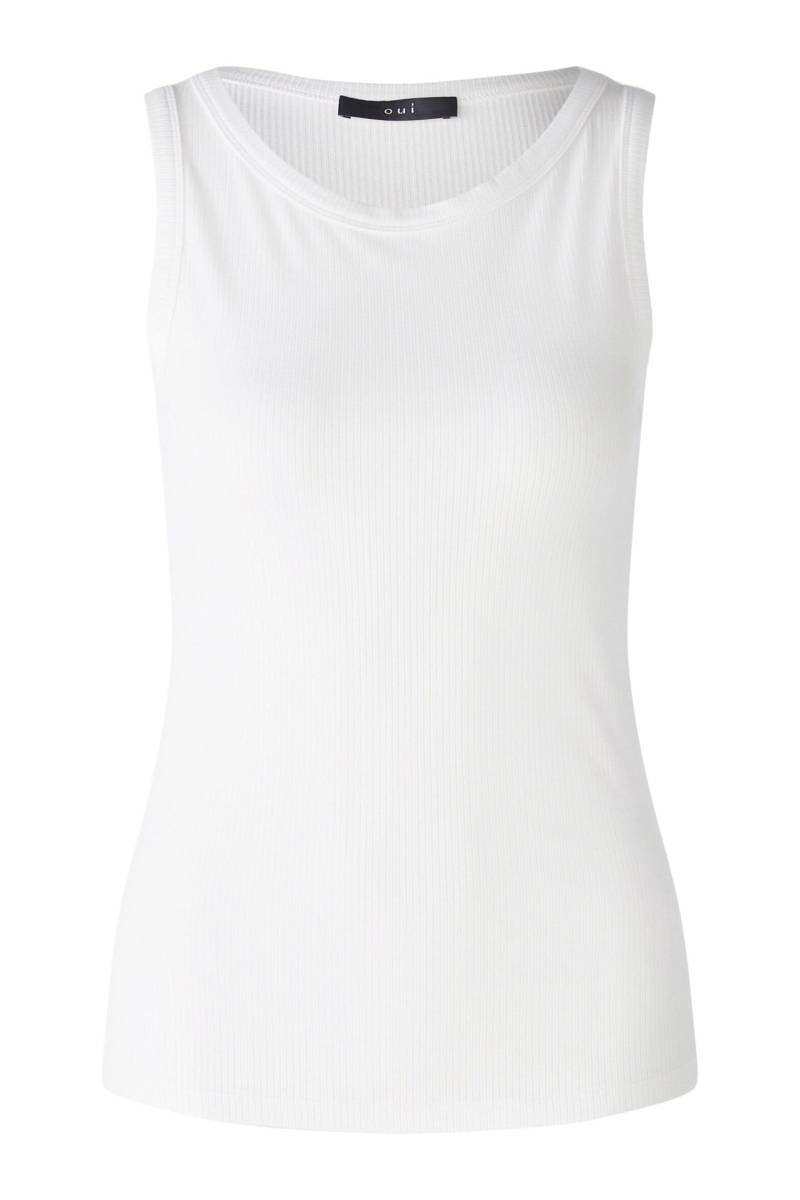 Oui - FILIZ Top elastische Viskoserippe optic white - Gr. - 36 von Oui