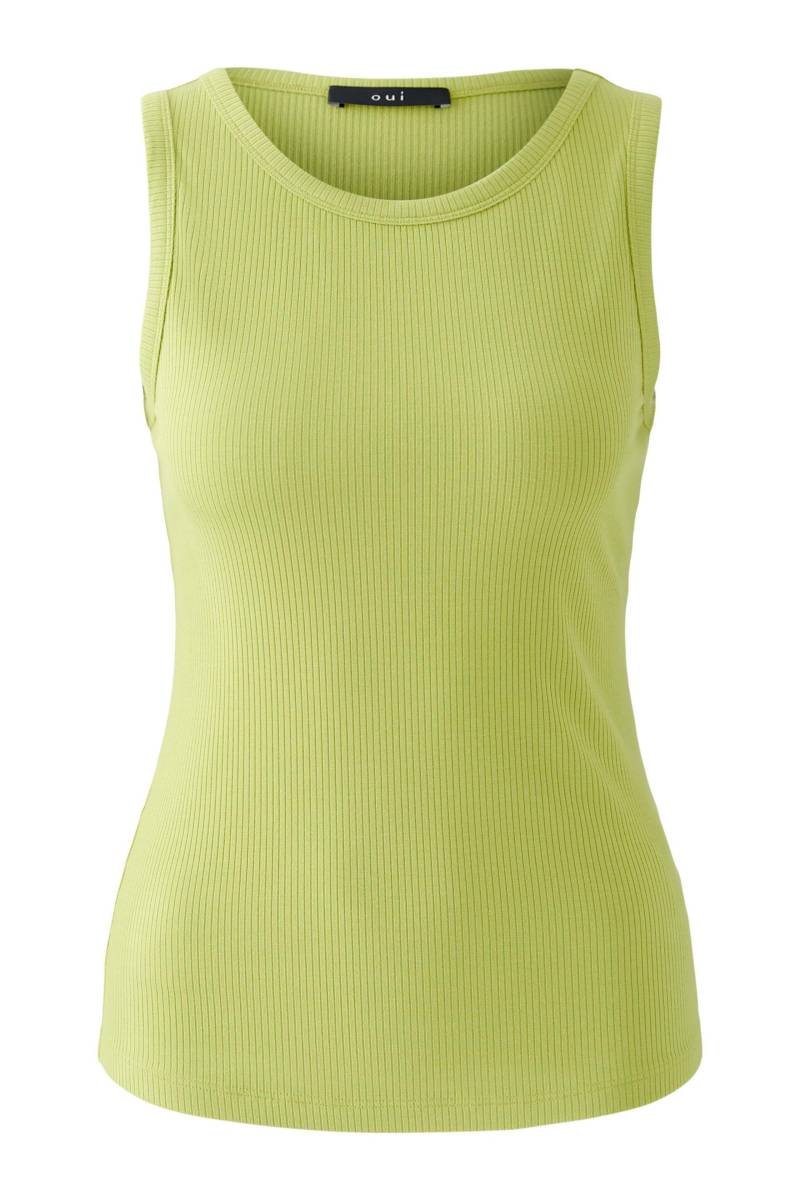 Oui - FILIZ Top elastische Viskoserippe pea green - Gr. - 38 von Oui