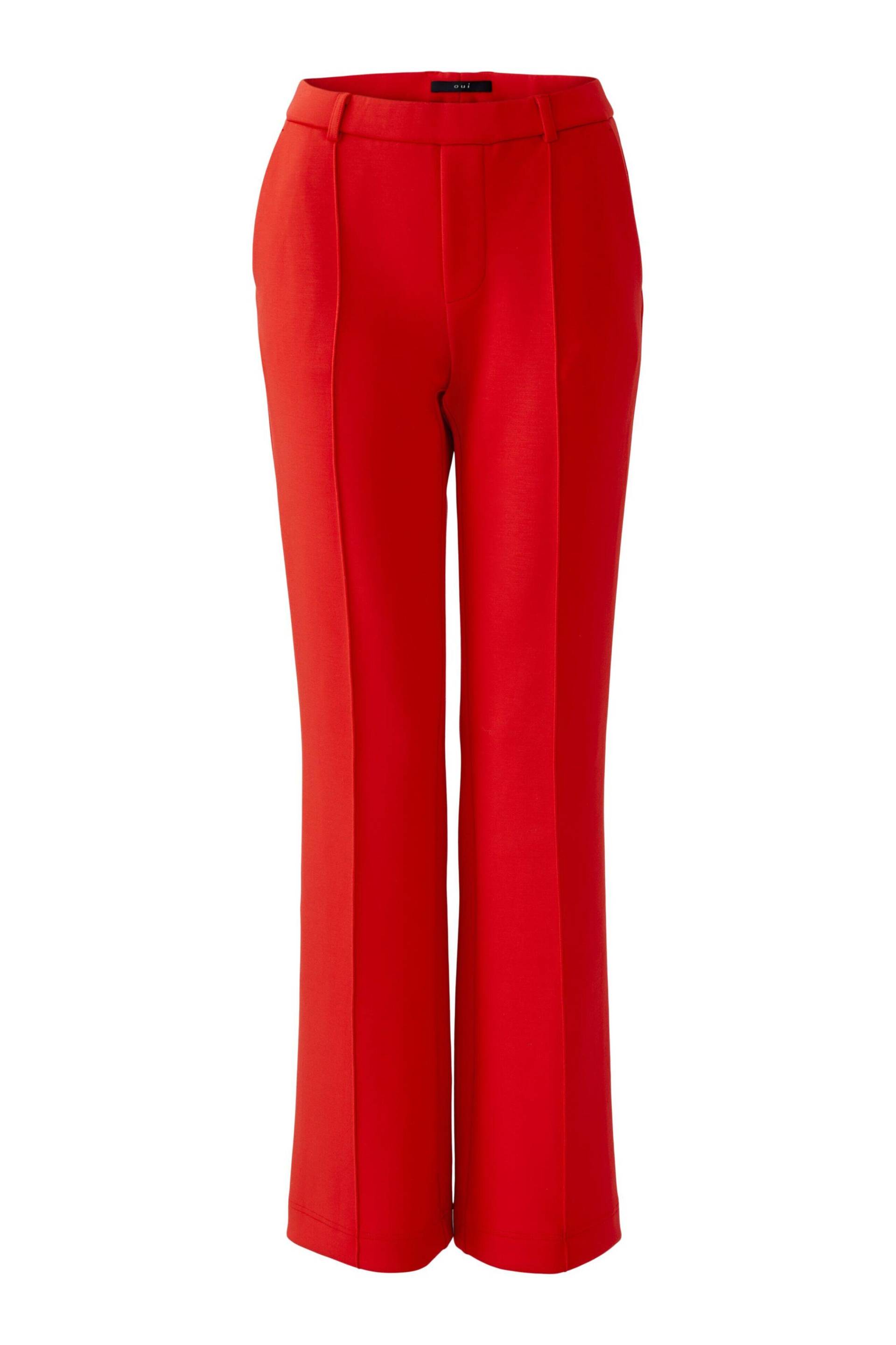 Oui - Hose Flared, lang, high waist high risk red - Gr. - 40 von Oui