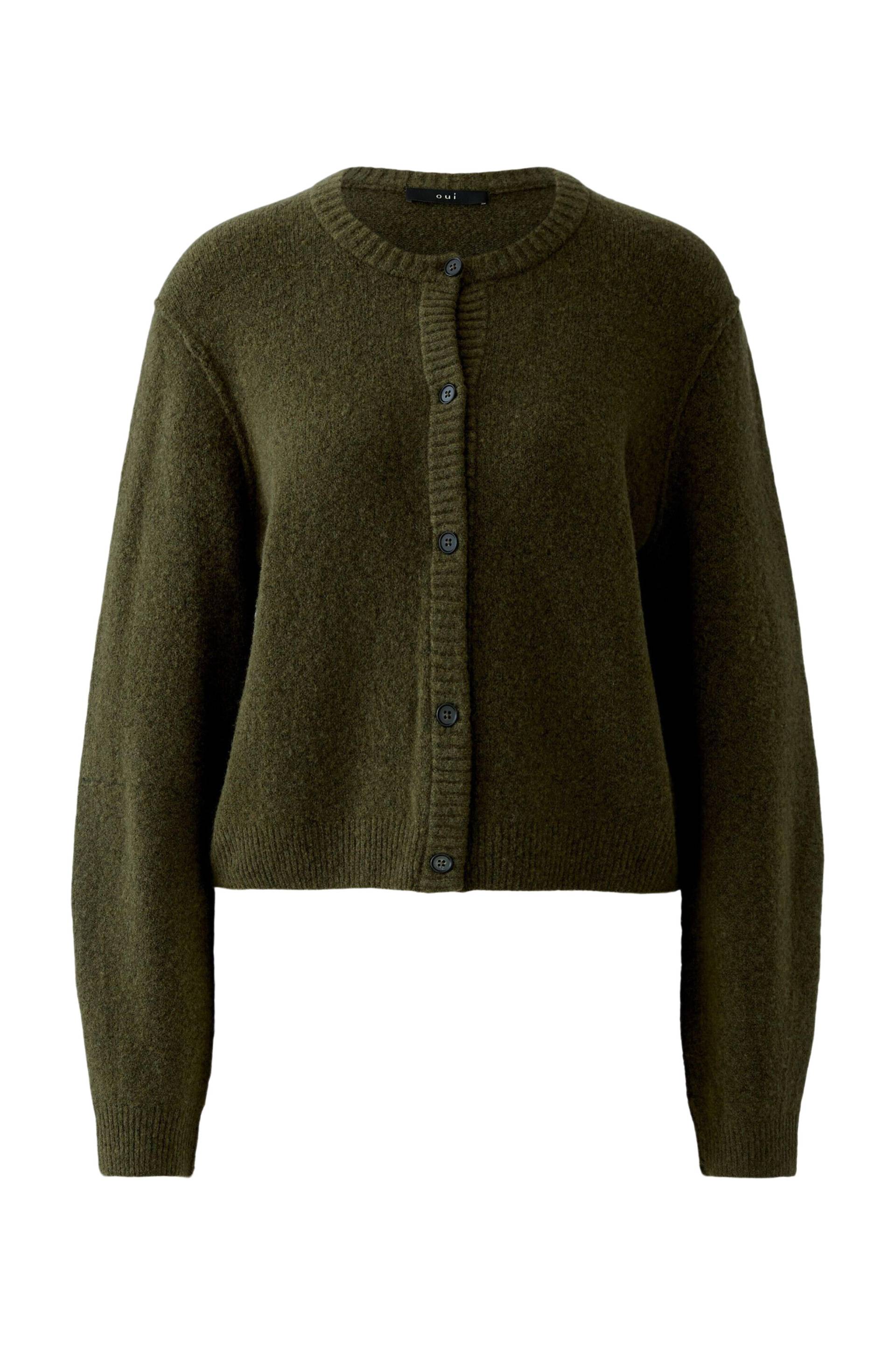Oui - ILAYA Strickjacke khaki - Gr. - 40 von Oui
