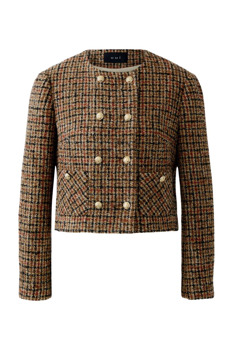 Oui - Jacke dk camel black - Gr. - 38 von Oui