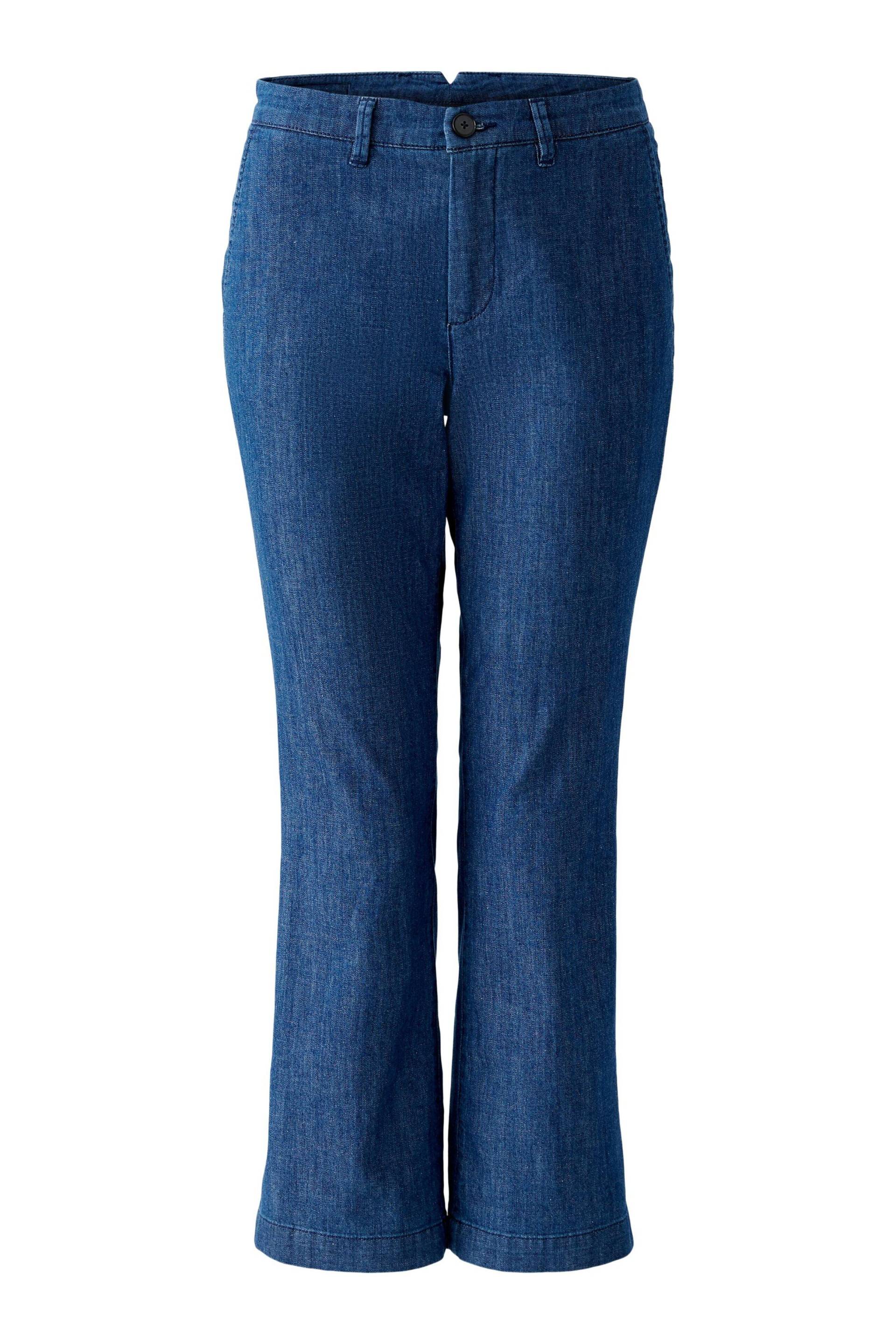 Oui - Jeans Bootcut low waist, cropped blue denim - Gr. - 40 von Oui