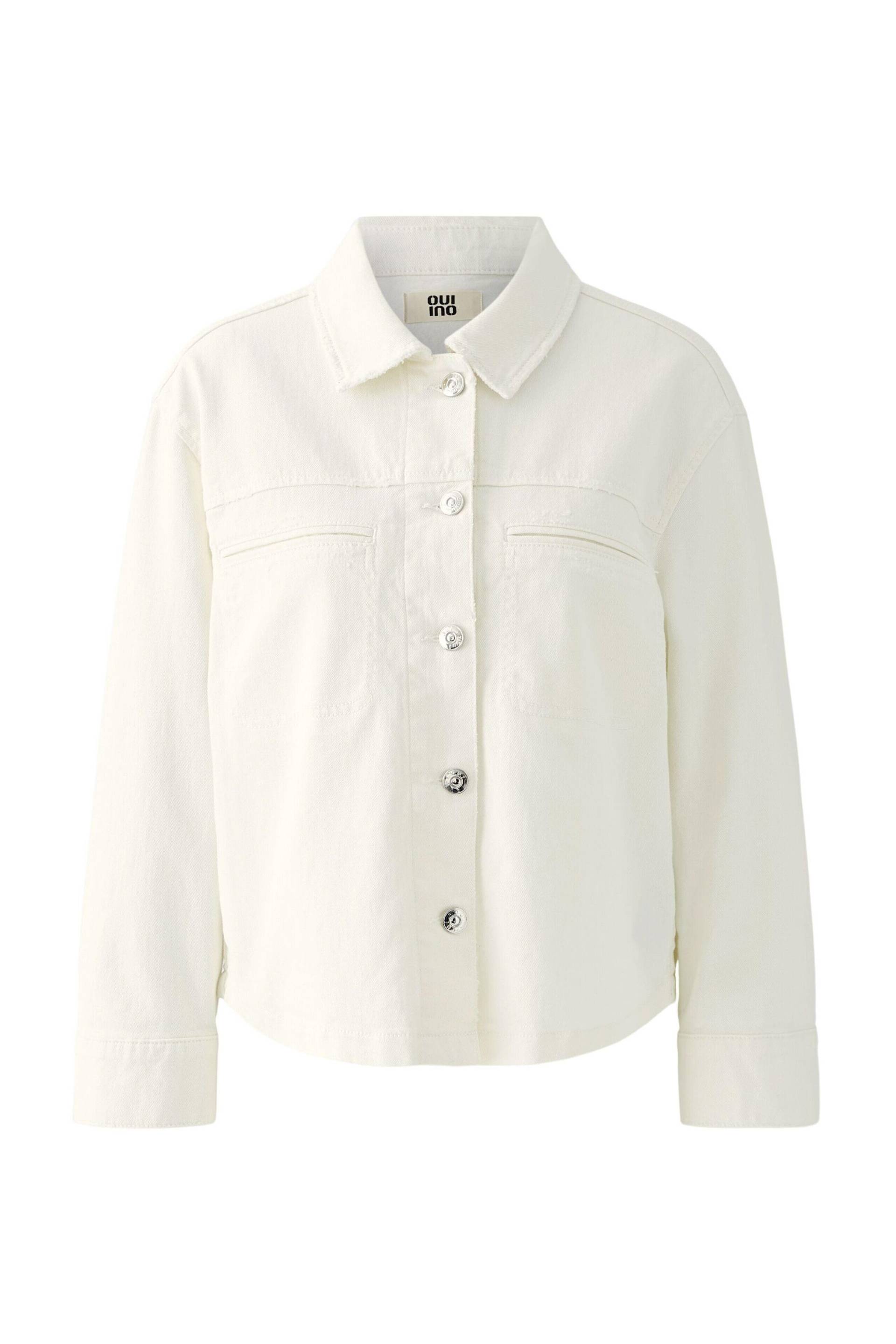 Oui - Jeansjacke in ecrufarbenem Denim champagne - Gr. - 36 von Oui