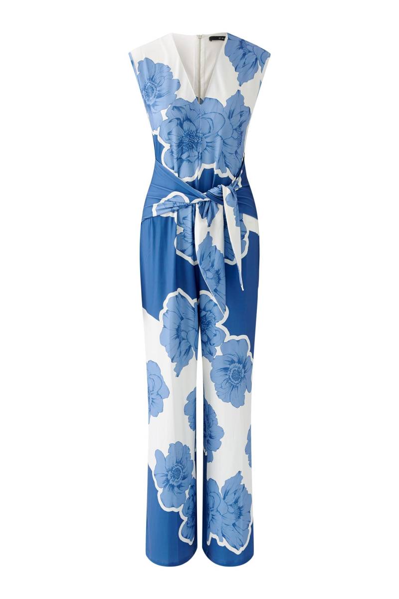 Oui - Jumpsuit Silky Touch Qualität blue white - Gr. - 42 von Oui