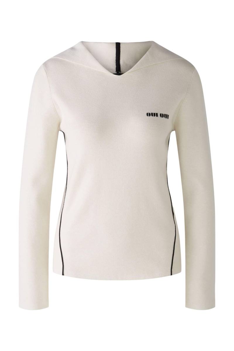 Oui - Kapuzenpullover Viskosemischung offwhite - Gr. - 36 von Oui