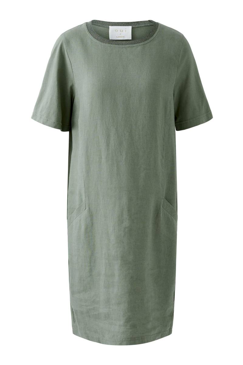 Oui - Kleid Leinen-Baumwollpatch shaded moss - Gr. - 34 von Oui