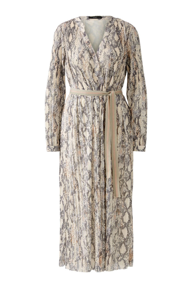 Oui - Kleid mit Snake Print beige - Gr. - 42 von Oui