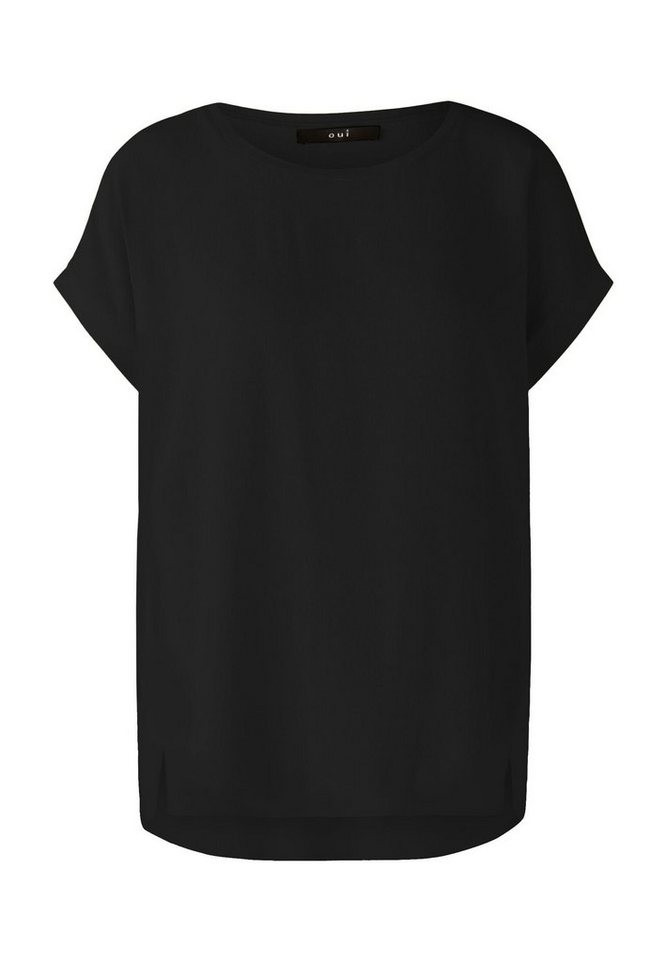 Oui Kurzarmbluse AYANO Blusenshirt 100% Viskosepatch von Oui
