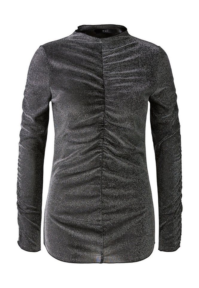 Oui Langarmshirt in metalloptik in Metalloptik von Oui