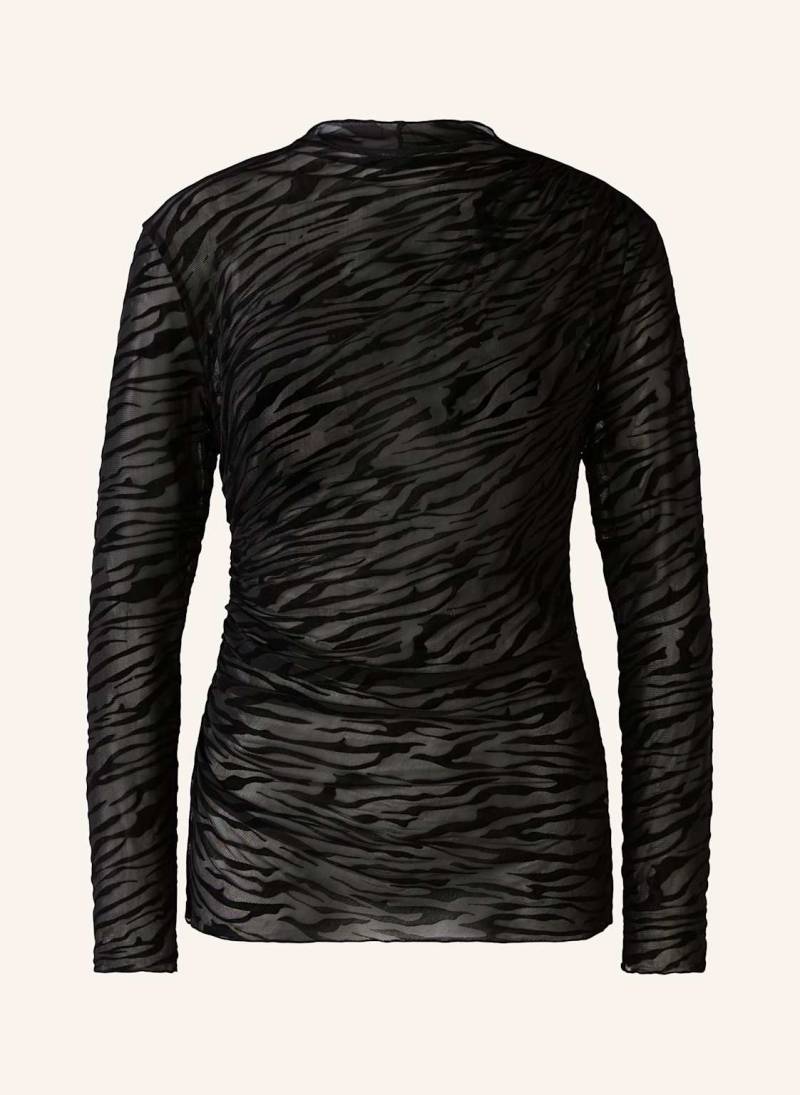 Oui Longsleeve Aus Mesh schwarz von Oui
