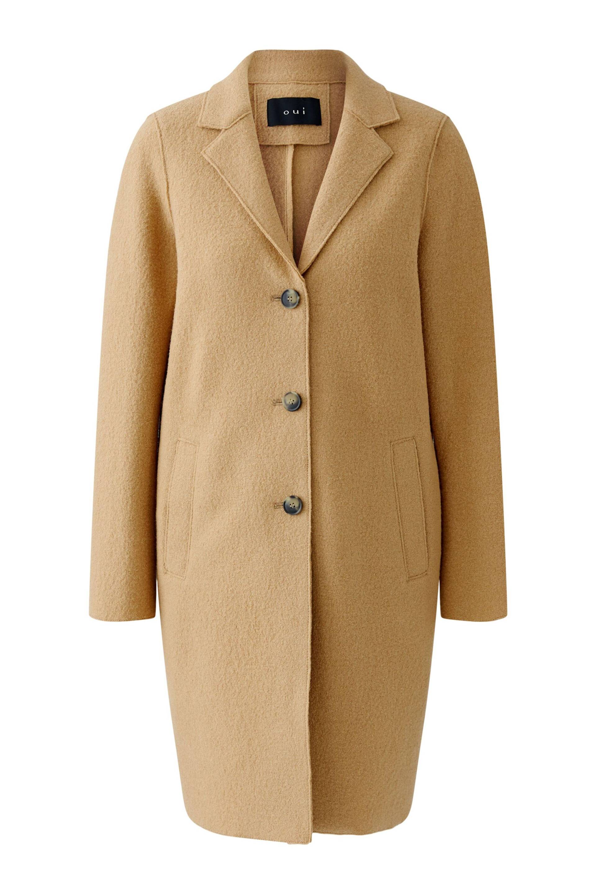 Oui - MAYSON Mantel Boiled Wool - reine Schurwolle salty caramel - Gr. - 42 von Oui