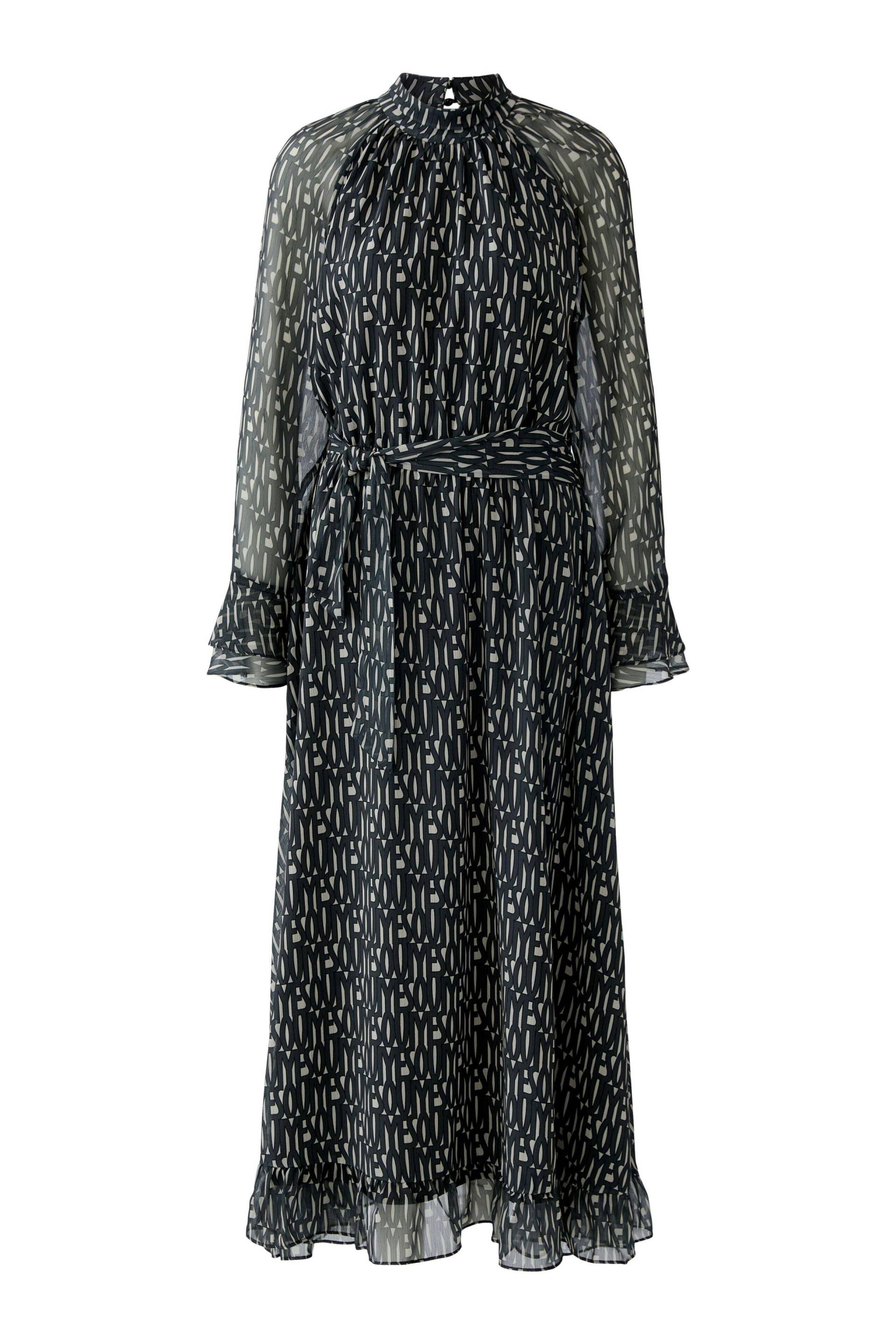 Oui - Maxikleid offwhite black - Gr. - 42 von Oui