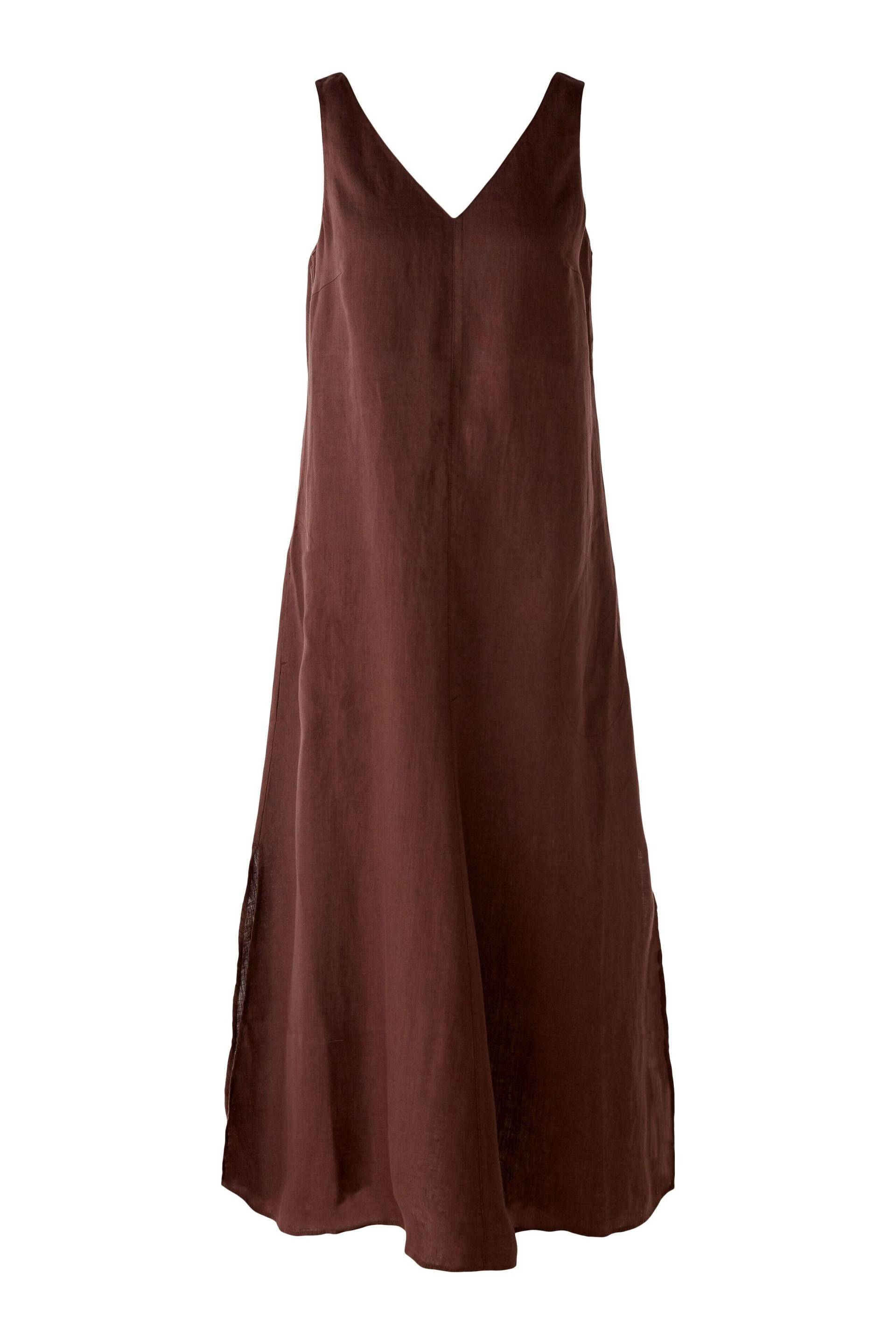 Oui - Midikleid 100% Leinen chocolate fudge - Gr. - 42 von Oui