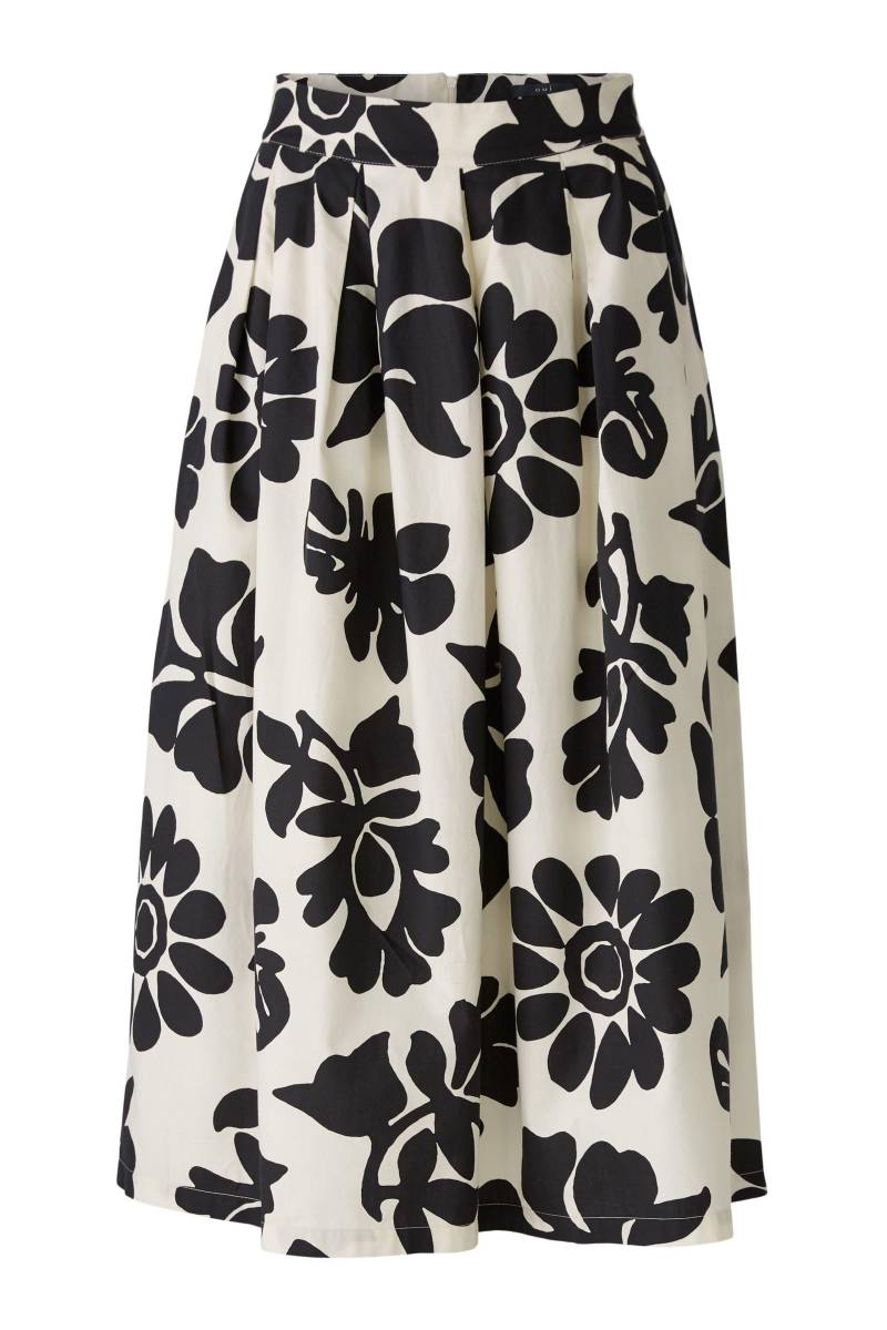 Oui - Midirock reine Baumwolle offwhite black - Gr. - 42 von Oui