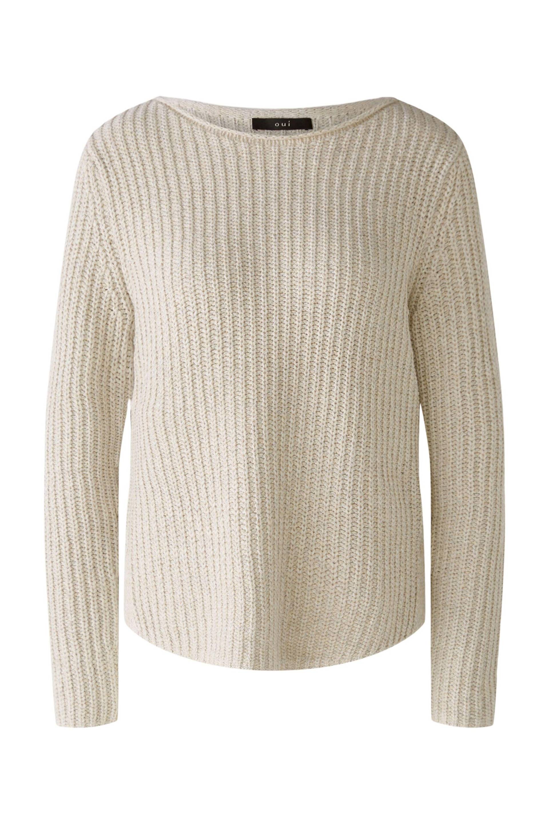 Oui - NAOLIN Pullover Baumwollmischung lt camel white - Gr. - 40 von Oui